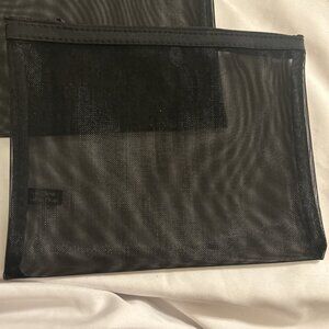 Black Cosmetic Mesh Travel Bags Lot Of 2 Multi use Zipper Closure Beach Sport +